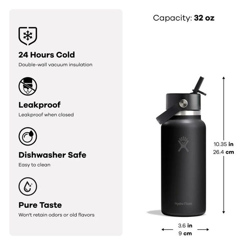 32 oz Wide Mouth with Flex Straw Cap